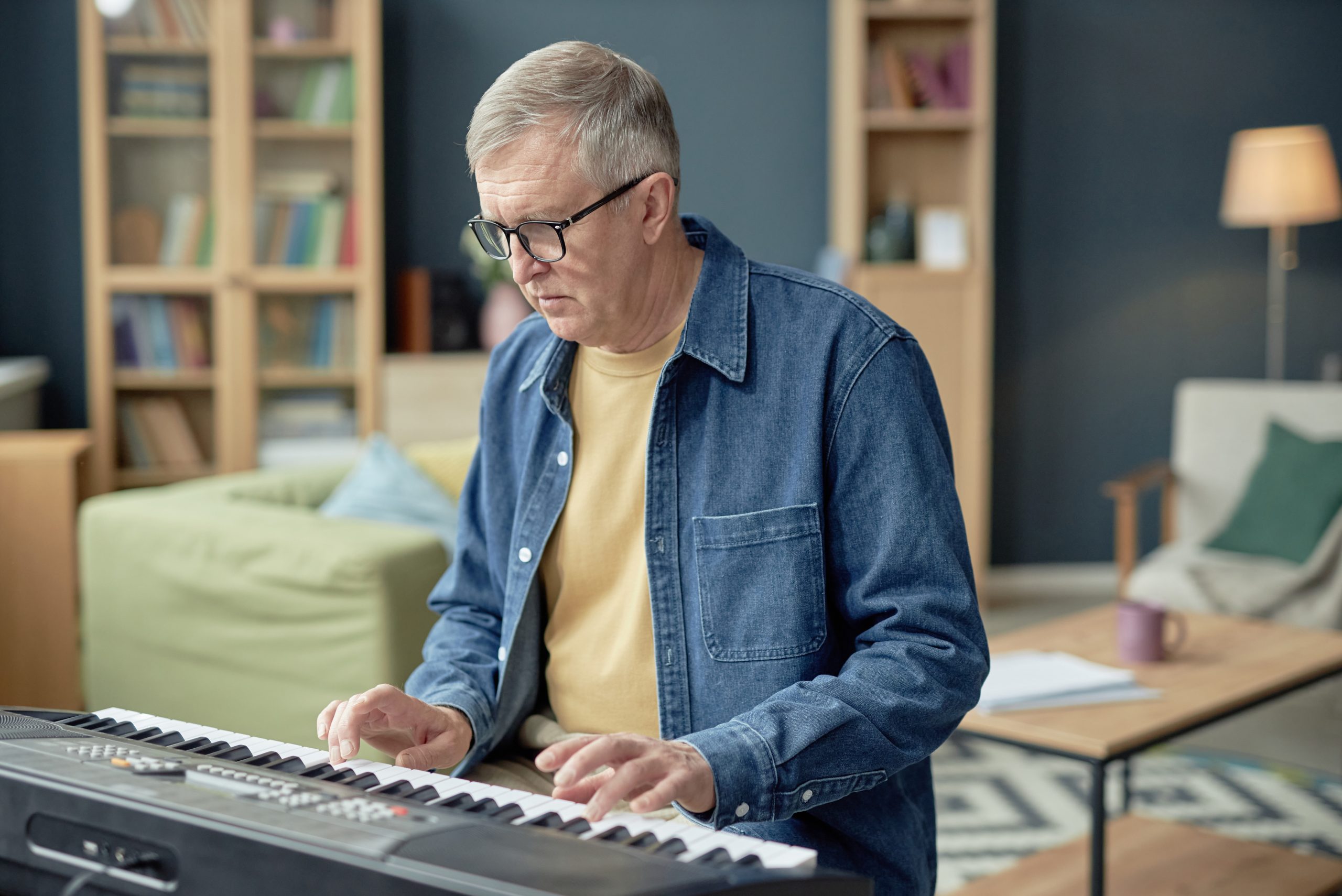 senior learning piano as a new skill